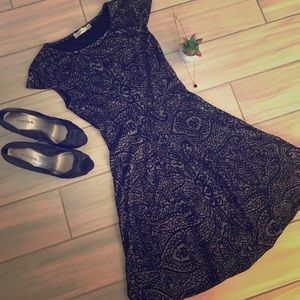 LN Black “lace print” Evening Dress